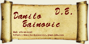 Danilo Bainović vizit kartica
